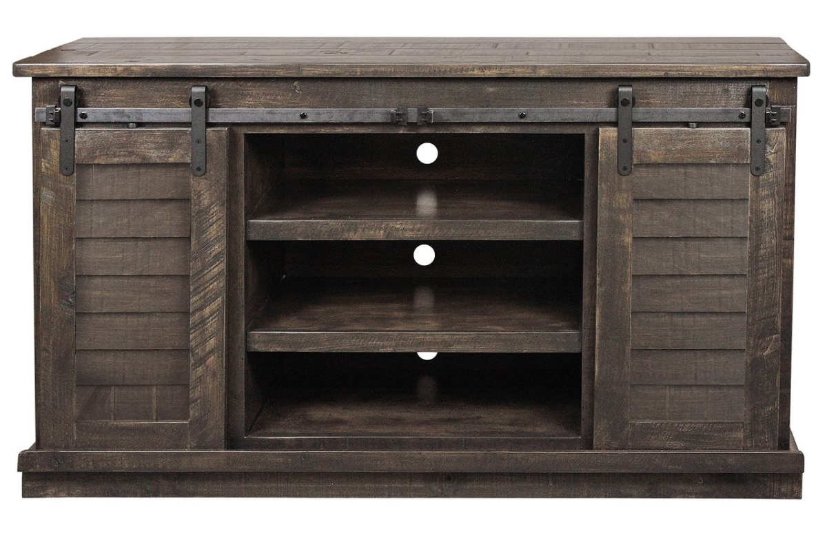 Rustic 57 in. Provincial Shutter TV Stand in Rustic Driftwood