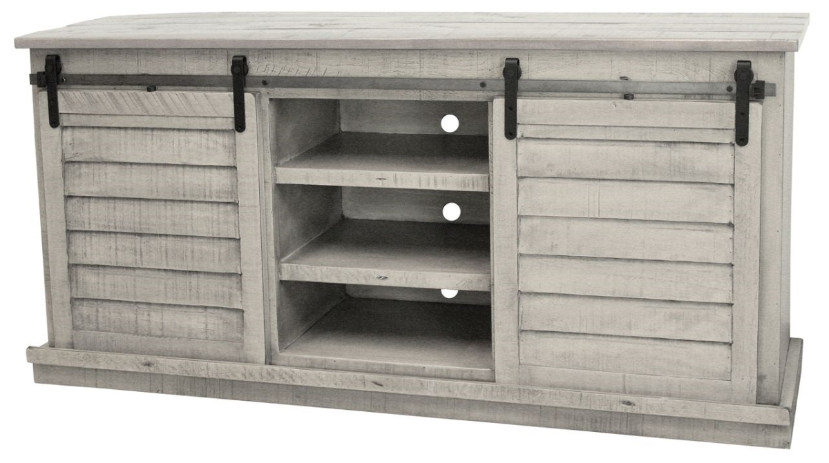Rustic 58 in. Quaint Shutter TV Stand in Rustic Dela Verria