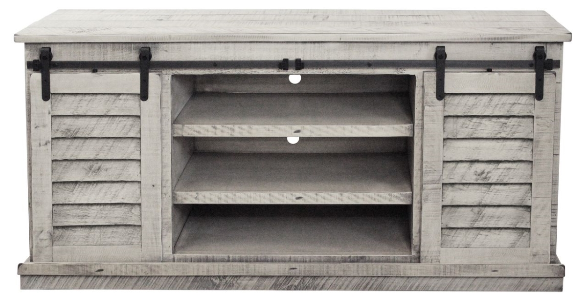 Rustic 68 in. Provincial Shutter TV Stand in Rustic Dela Verria