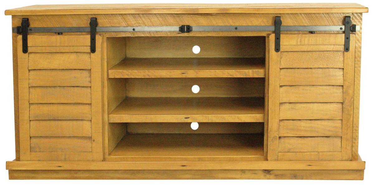 Rustic 68 in. Provincial Shutter TV Stand in Rustic Yellow