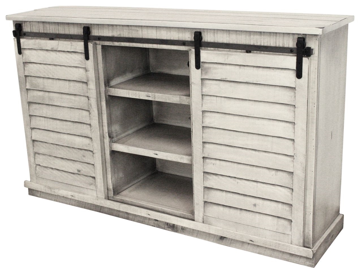 Rustic 68 in. Tall Quaint Shutter TV Stand in Rustic Dela Verria