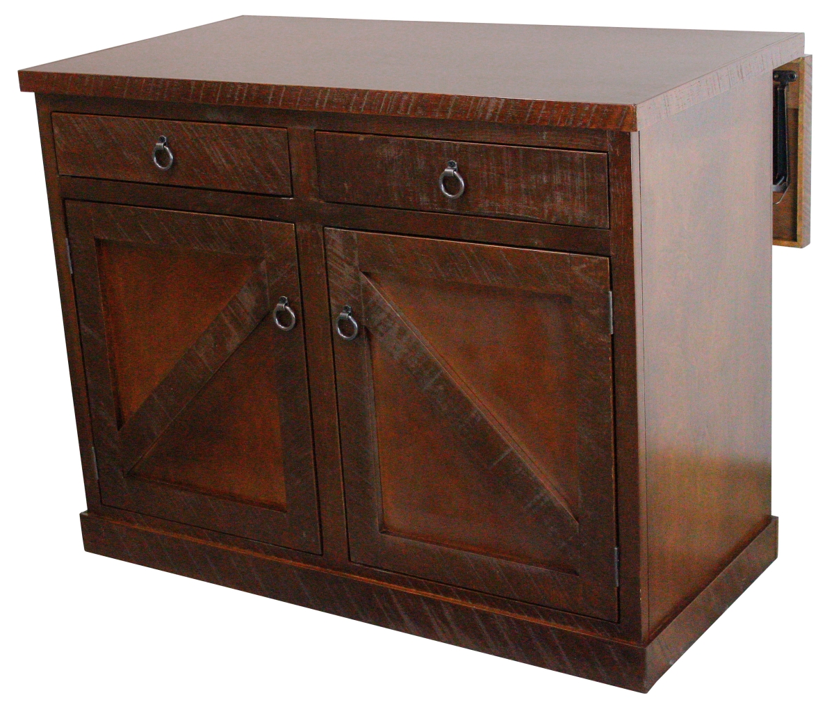 Rustic Promo Kitchen Island with Flip-up Top in Havana Gold