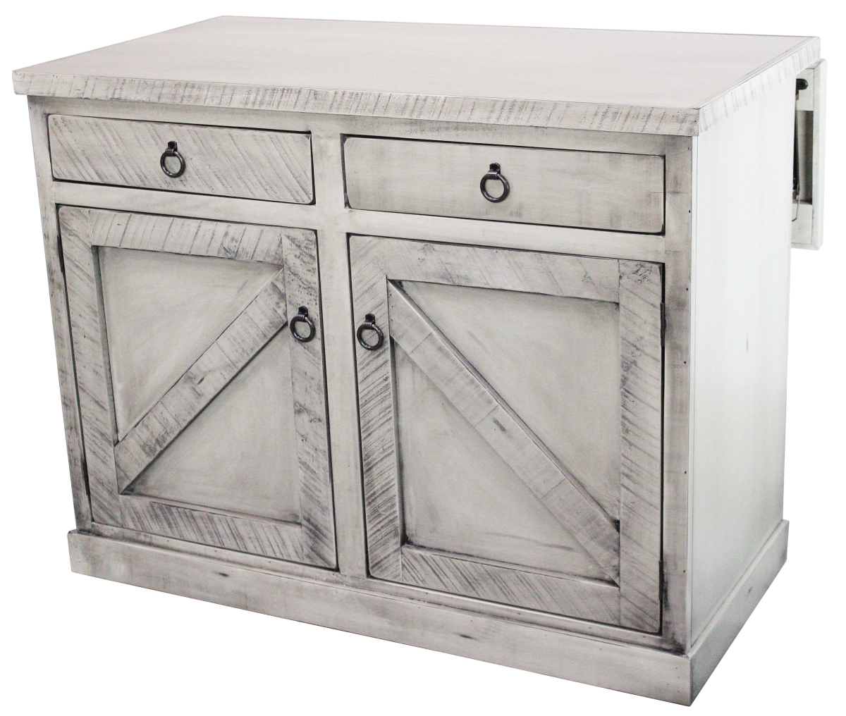 Rustic Promo Kitchen Island with Flip-up Top in Rustic Dela Verria