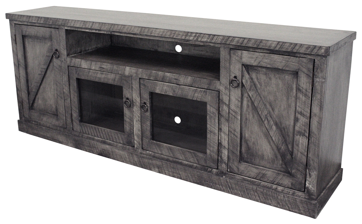 Rustic Promo 82 in. TV Stand in Rustic Barnwood