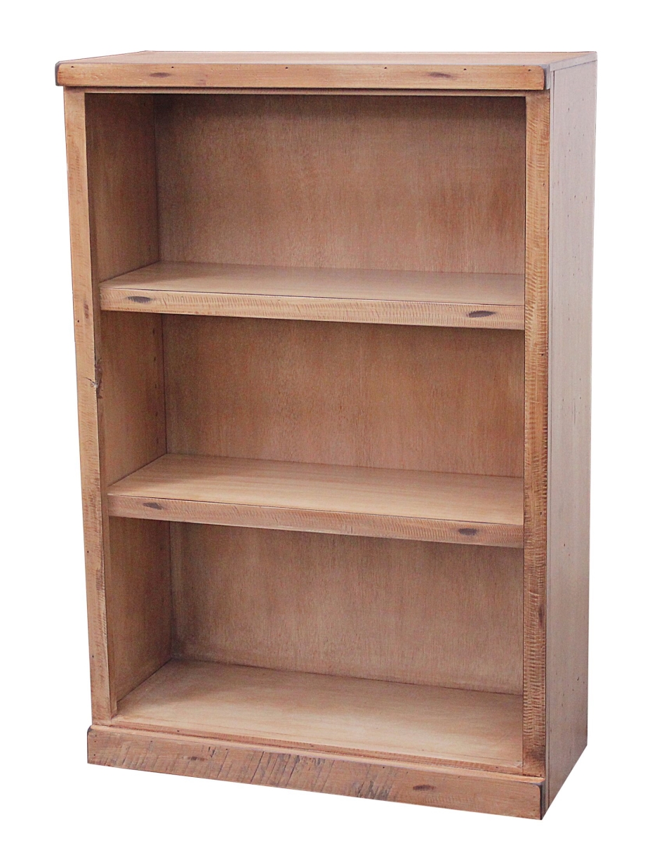48 in. Rustic Bookcase with 2 Adjustable Wood Shelves, Rustic Seashell