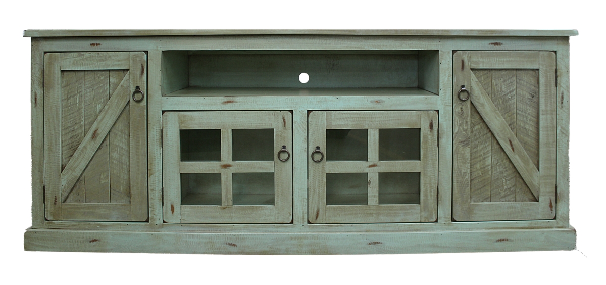 30580SW 82 in. Rustic TV Stand, Soft White