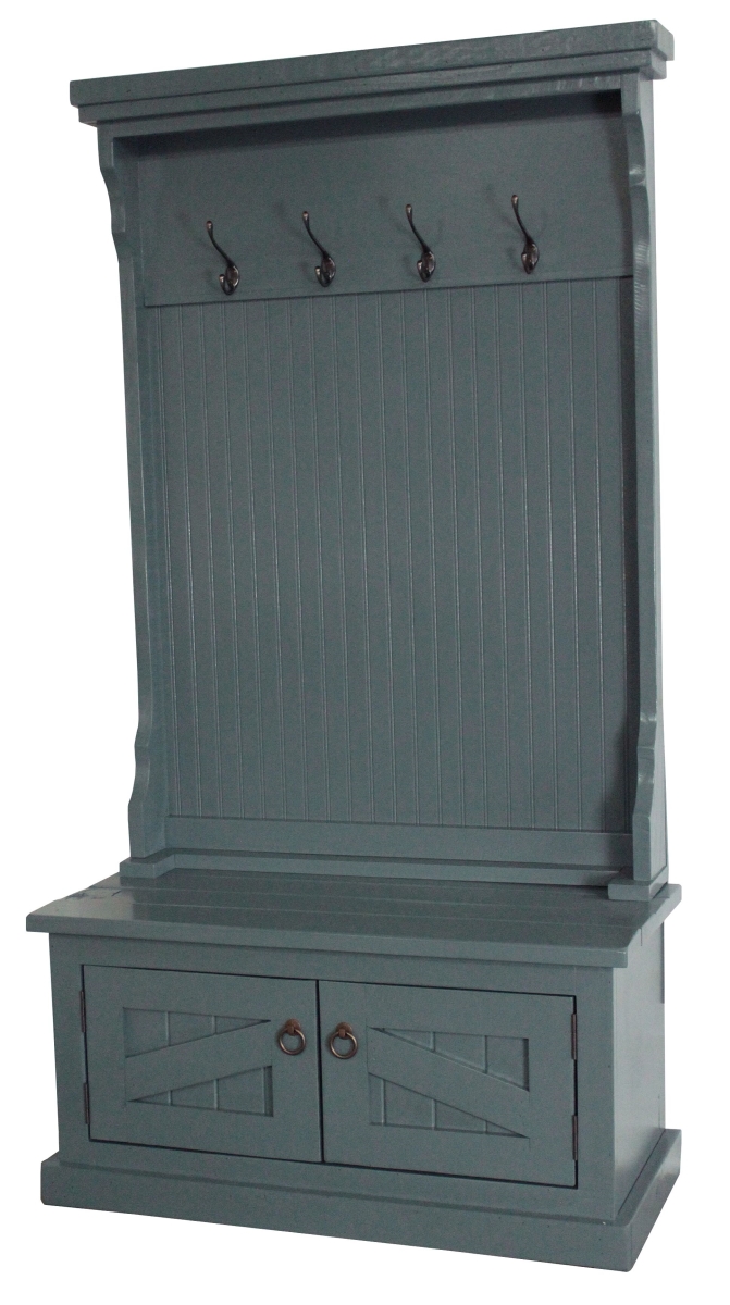 Picture of American Heartland 30715WH Rustic Hall Tree Top & Plain Base with 17 in. Storage Bench&#44; Bright White