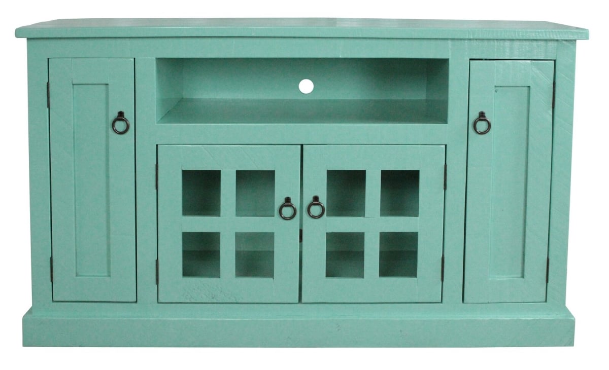 57 in. Rustic TV Stand, Aquamarine