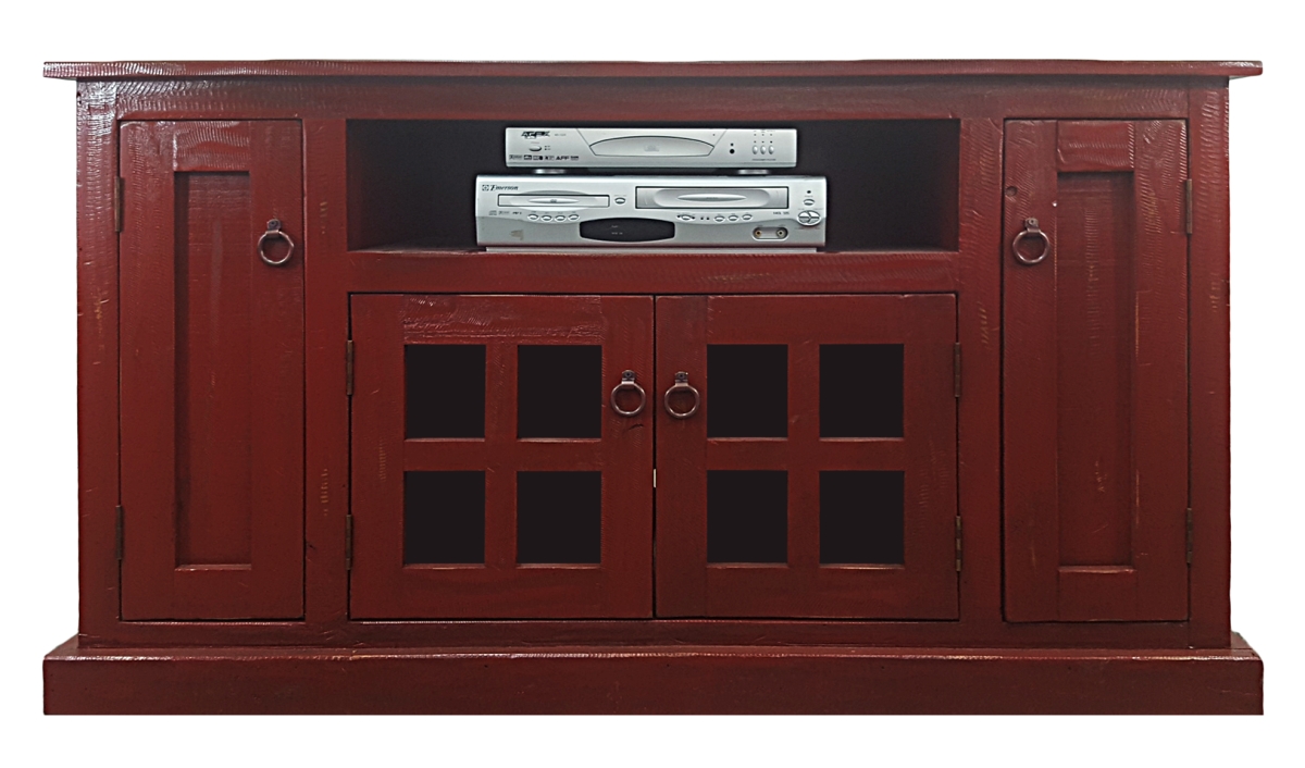 57 in. Rustic TV Stand, Rustic Red