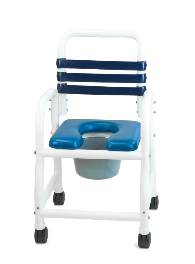 Picture of Infection Control Design EDNE-118-3TWL 18 in. Echo New Era Infection Control Shower Commode Chair, 3 in. Twin Size - 18 x 38.5 x 20.5 in.