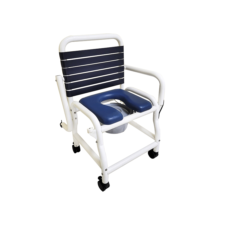 Picture of Deluxe New Era DNE-310-3TWL-DDA 18 in. Patent Pending Infection Control Shower Commode Double Drop Arm Chair&#44; Blue & White