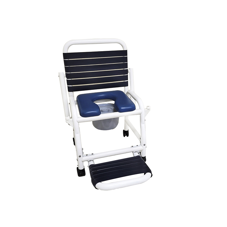 Picture of Deluxe New Era DNE-310-3TWL-FF-DDA 18 in. Patent Pending Infection Control Shower Commode Chair&#44; Blue & White