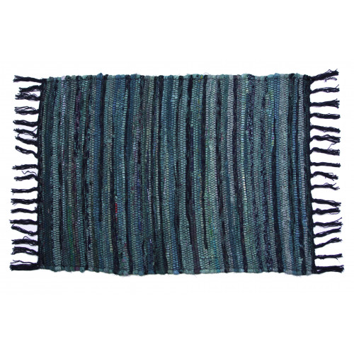 22 x 34 in. Chindi Rug, Hunter Green