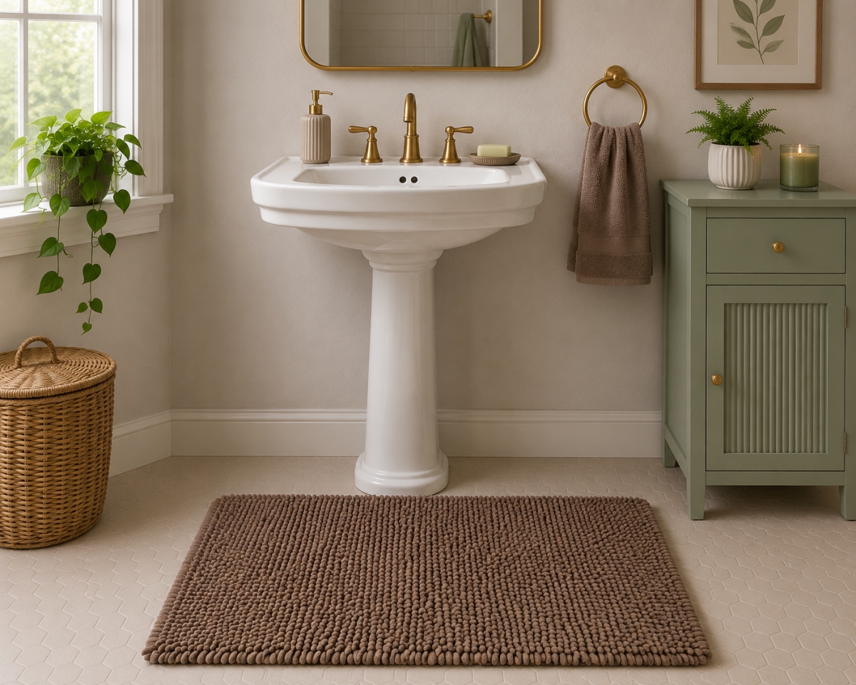 Loop Bathmat, Taupe & Beige