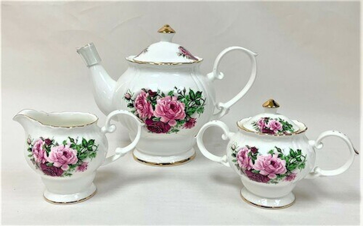 Picture of Mr. MJs HO-16D270-CS Red Roses Teapot Set