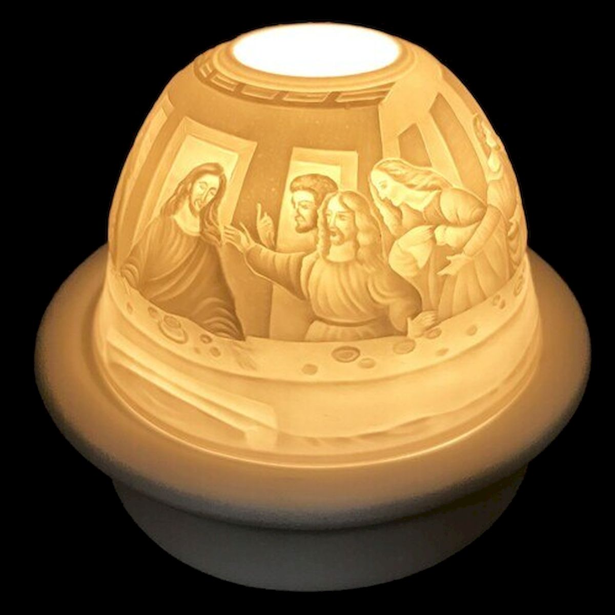 HO-CDL-08005 The Last Supper Tea Light Dome Candle Holder