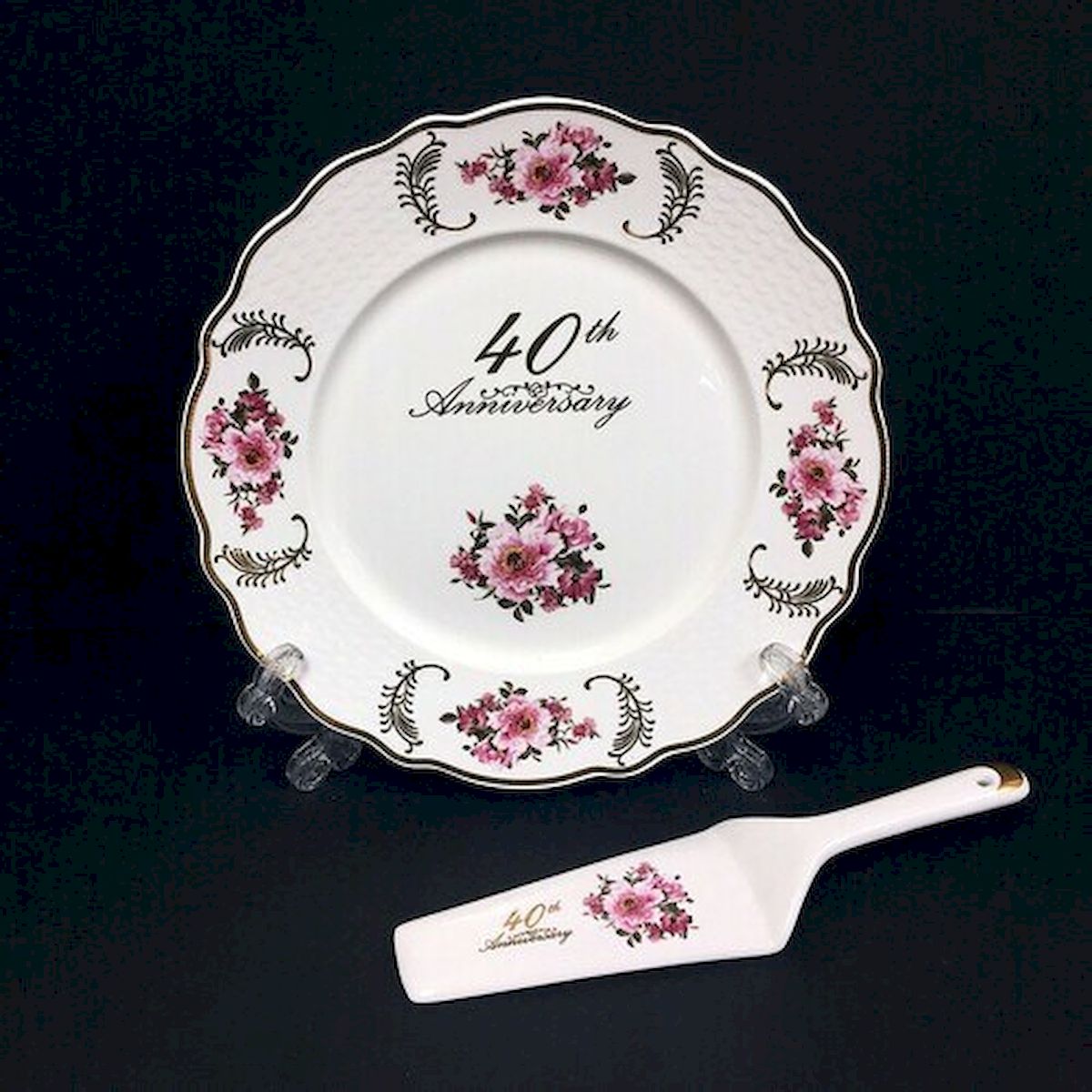 HO-CK7002-40E 40Th Anniversary Cake Server & Cake Plate