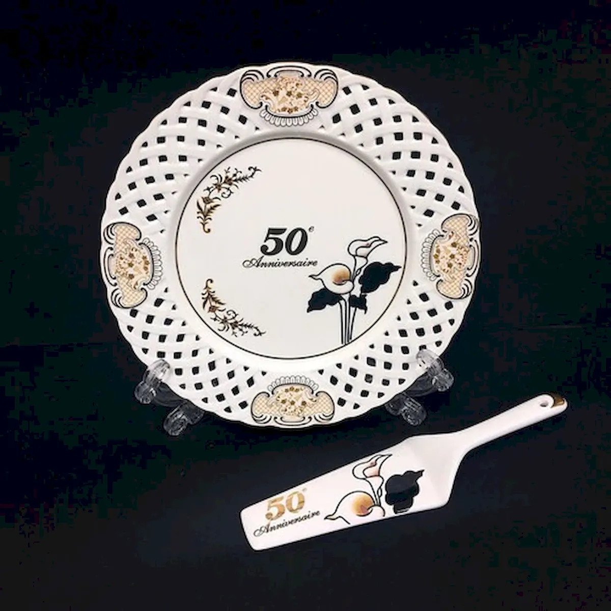 HO-CK7003-50F 50E Anniversaire Cake Server & Cake Plate