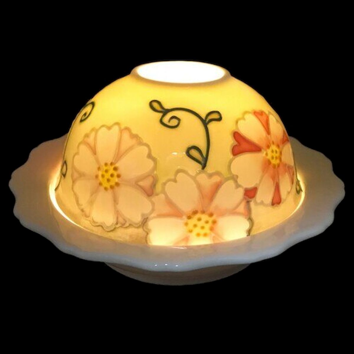 Floral Hand & Painted Dome Light