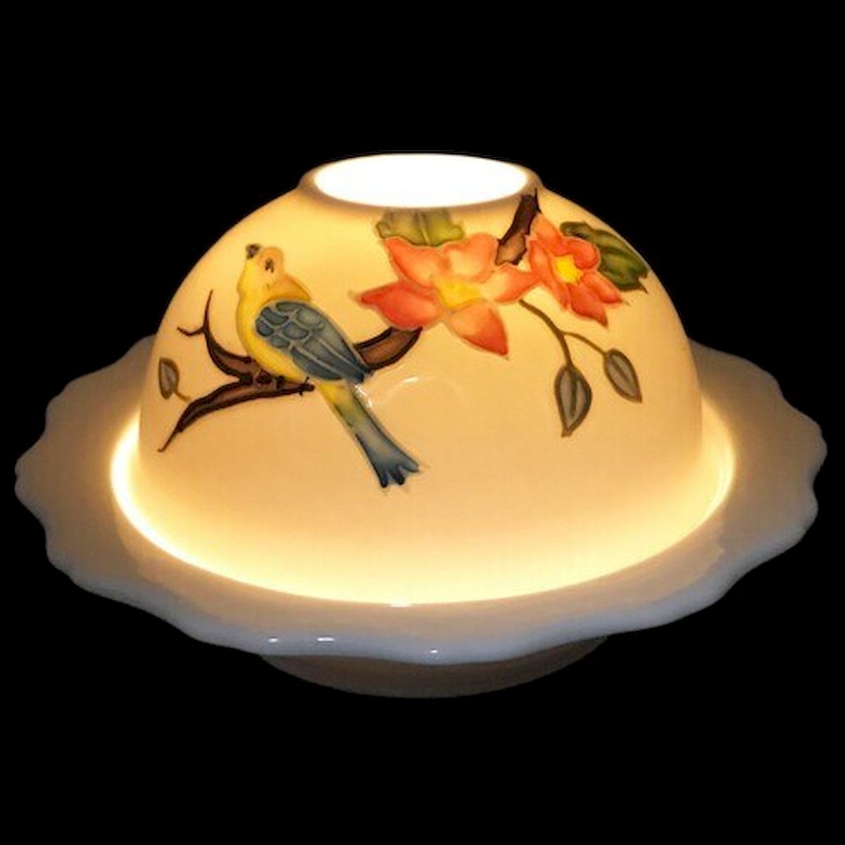 Bird & Flowers H & Painted Dome Light