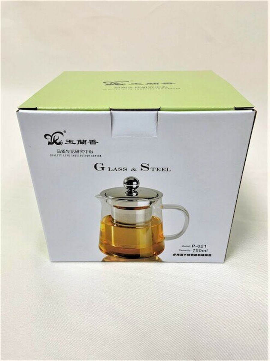 Picture of Mr. MJs HO-GW-F021-T Glass with Stainless Steel Infuser Teapot