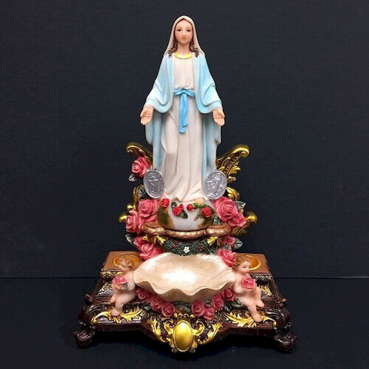 Mary with Holy Water Bowl Statuette