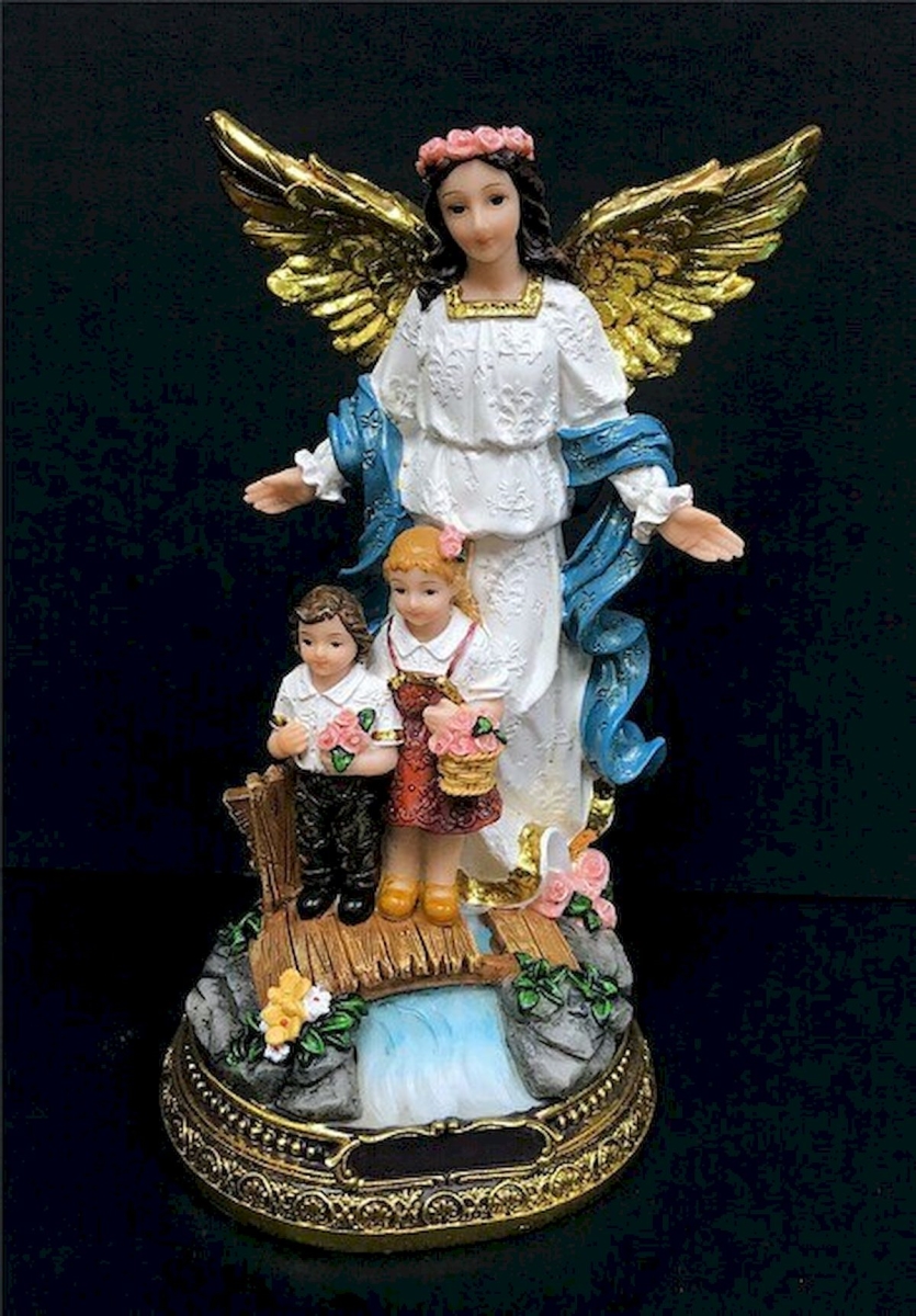 Guardian Angel At The Bridge with Children Figurine