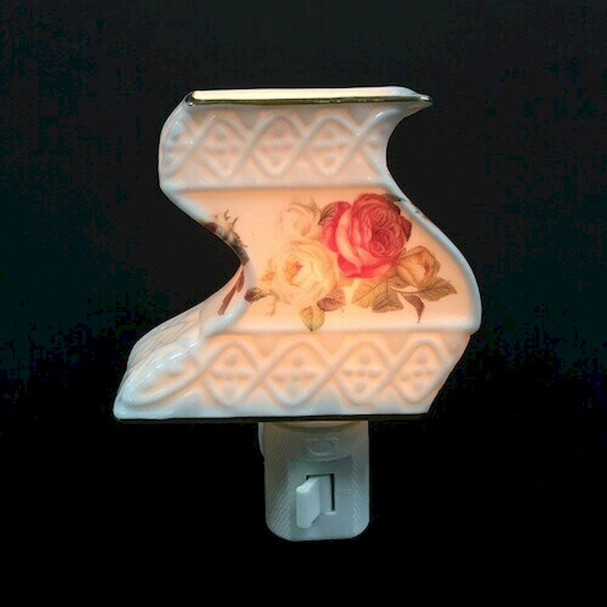 Flowers on A Wavy Shaped Night Light