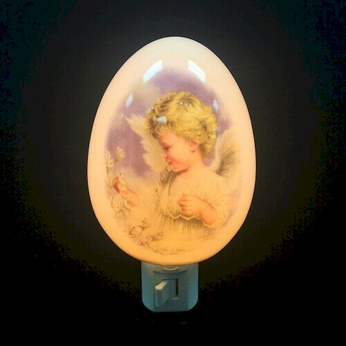 Girl Angel on An Oval Shaped Night Light