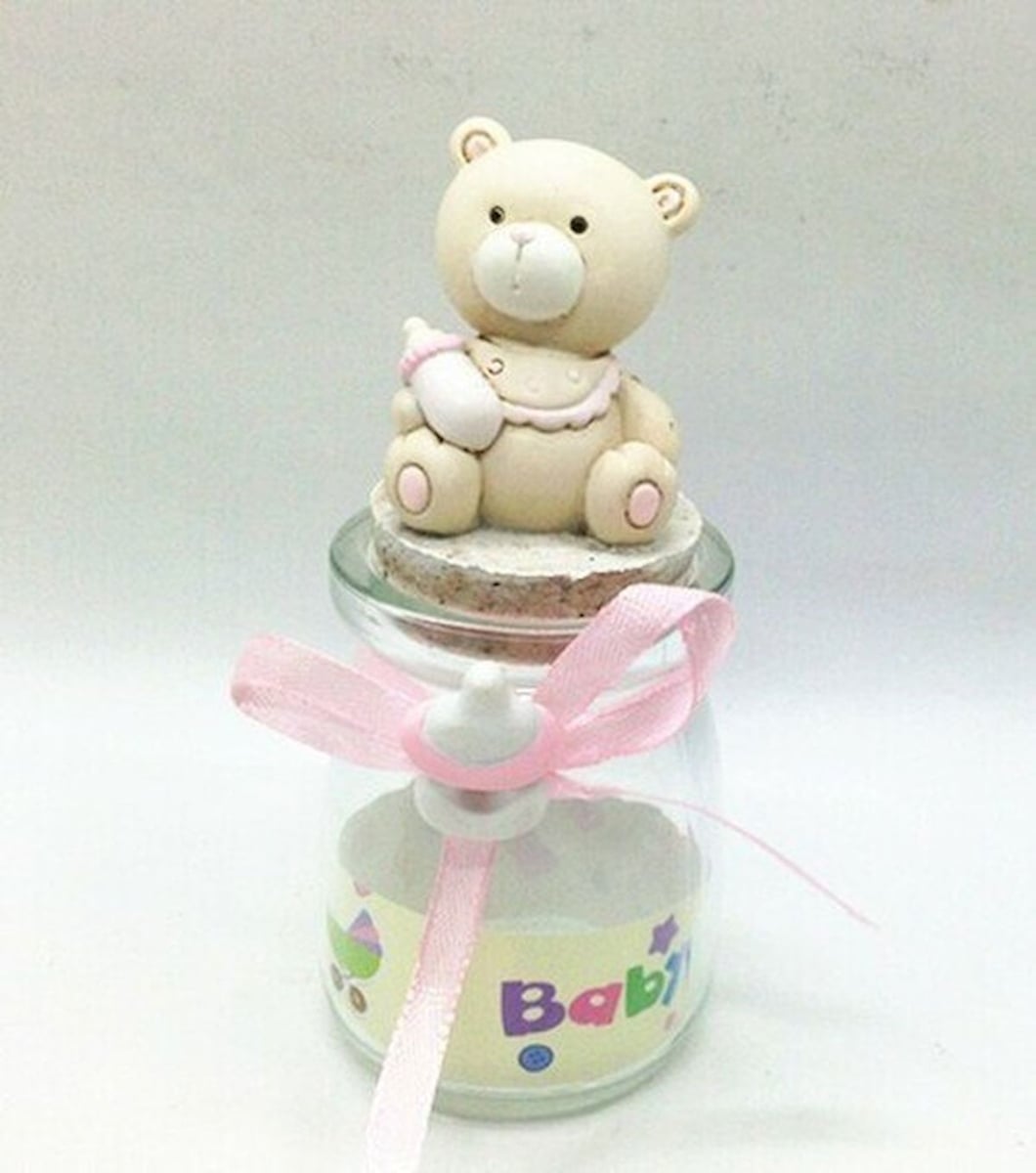 HO-JY1649-14B Bear on A Glass Bottle Figurine
