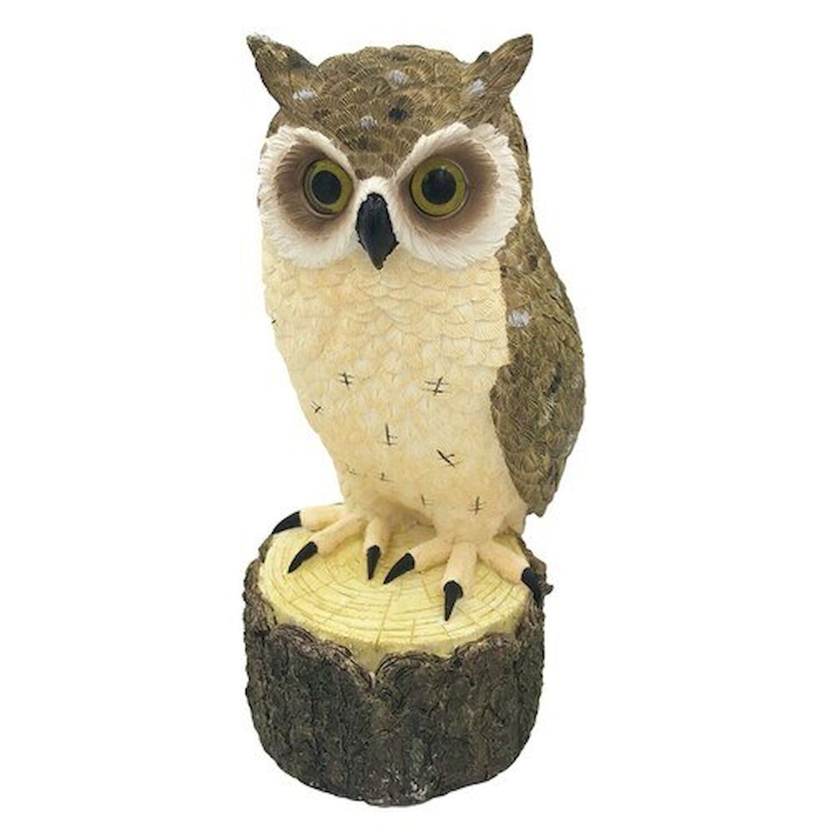 HOJY581243A Brown Owl on A Log Figurine