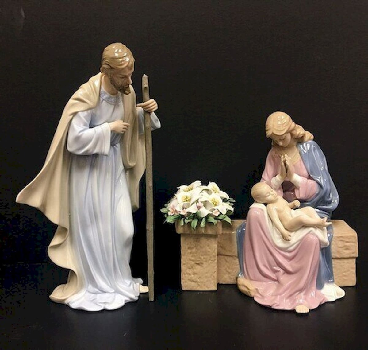 H & Painted Holy Family Figurine