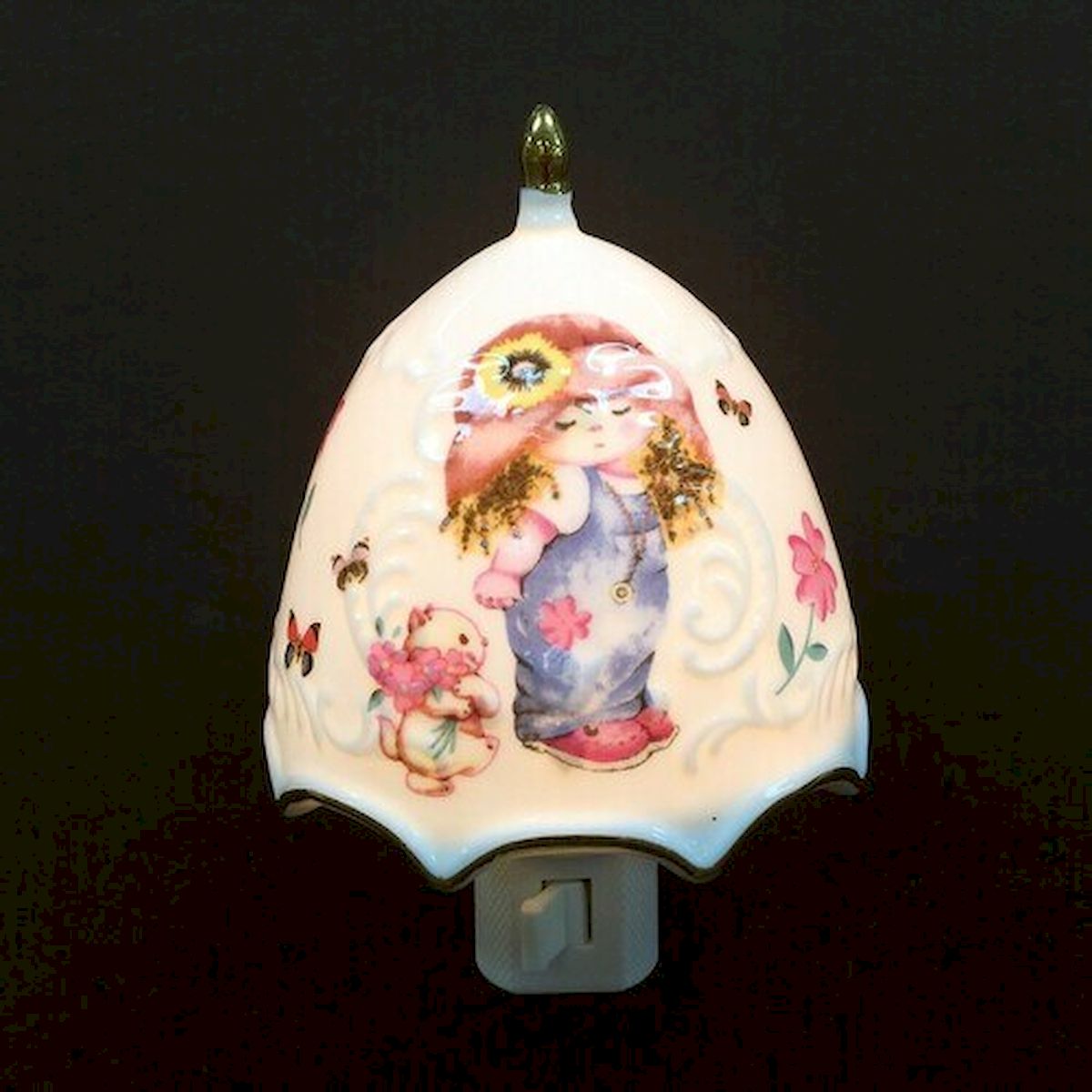 Girl on An Umbrella Shaped Night Light