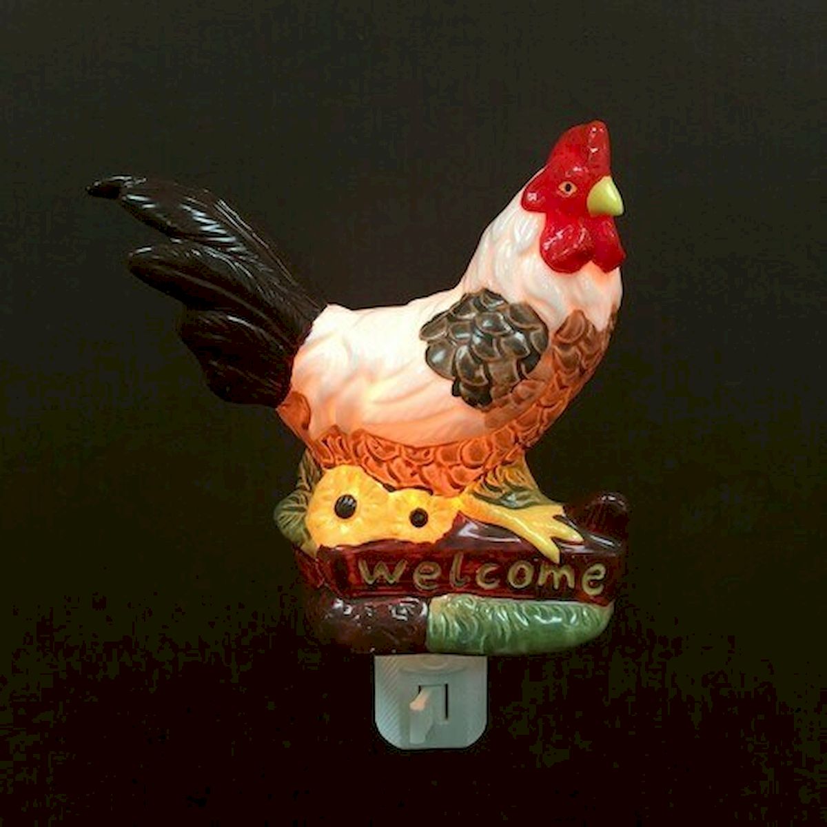 HO-NL2418-MF Rooster-Welcome Night Light