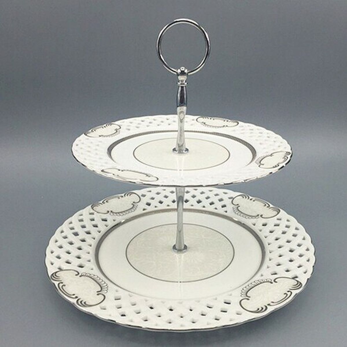 Picture of Mr. MJs HO-S3069T-14D130S 2 Tier Cake Stand