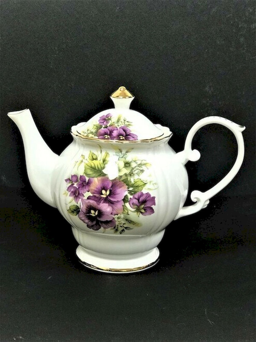 Picture of Mr. MJs HO-S3275A-16D271 Purple Flowers Teapot