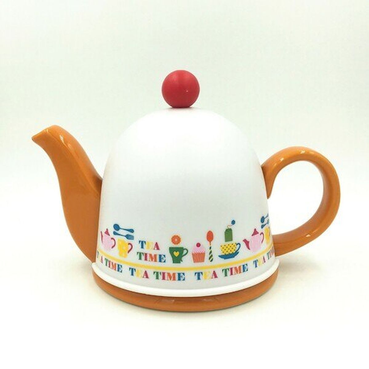 Picture of Mr. MJs HO-SFYT027L-ORANGE Colourful Tea Time Cover & Orange Teapot with Infuser