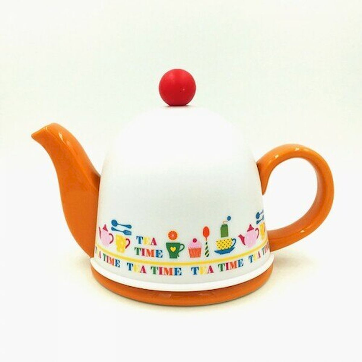 Picture of Mr. MJs HO-SFYT027S-ORANGE Colourful Tea Time Cover & Orange Teapot with Infuser