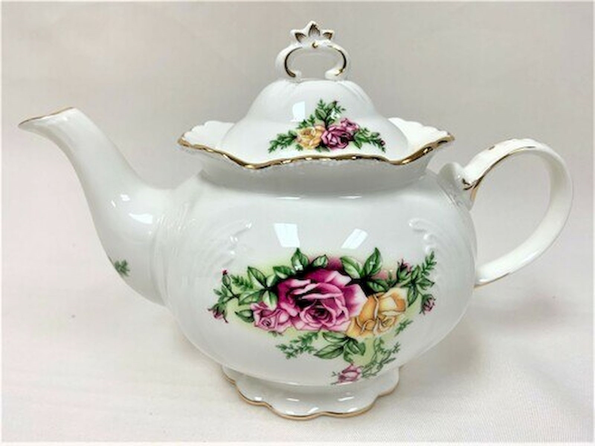 Picture of Mr. MJs HO-TP-S3095B Roses Clay Teapot
