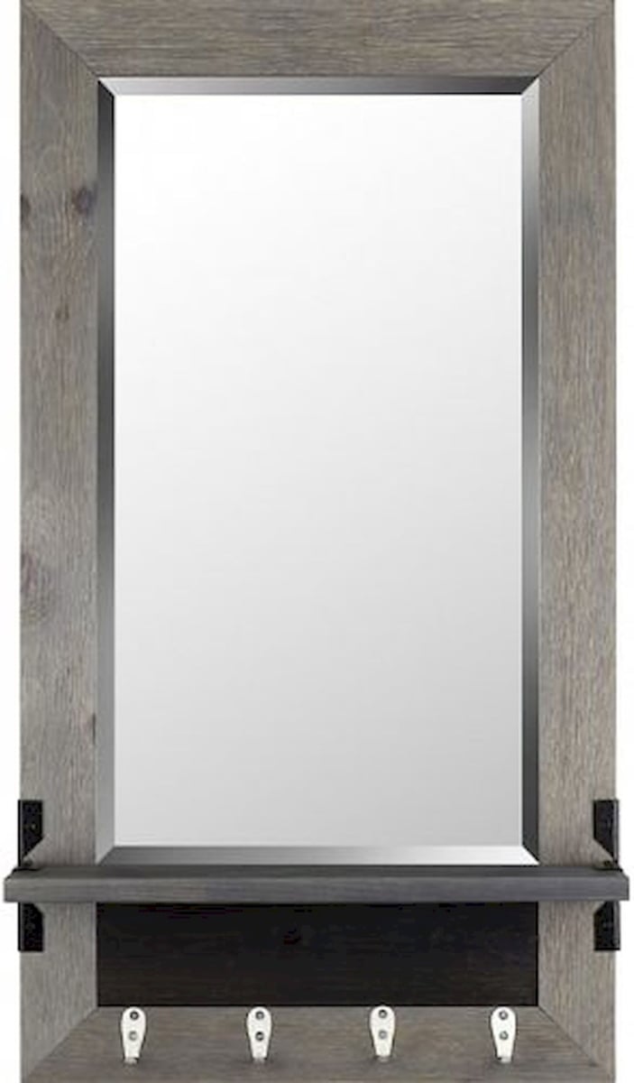 Picture of Northwood Collection NC-IMFUR101 20.75 x 37.75 in. Wood Frame 4 Hooks Bevel Mirror&#44; Gray