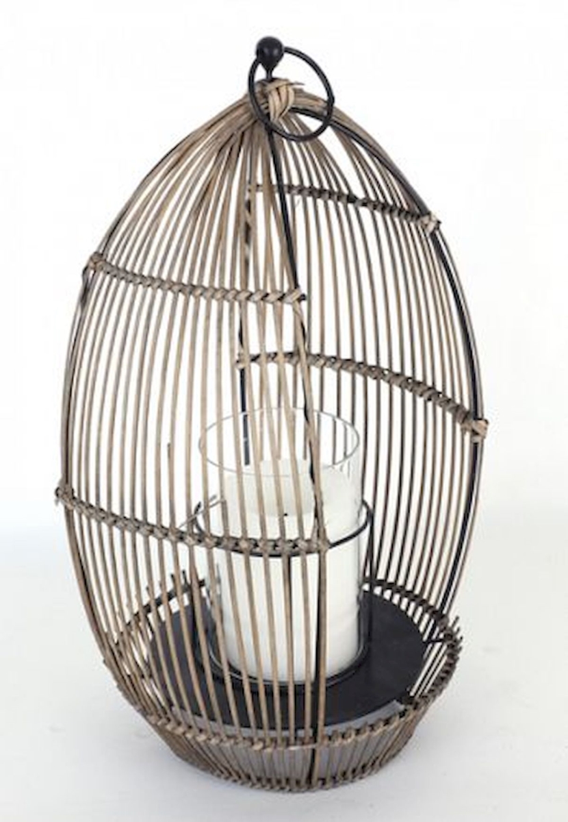 Picture of Northwood Collection NC-IMP7950 12.25 x 9.5 in. Rattan Lantern Candle Holder