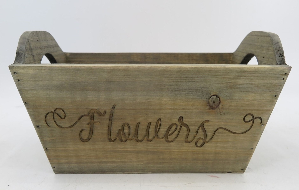 Picture of 212 Main AI-2230-408 Flowers Rectangular with Handles Wooden Planter