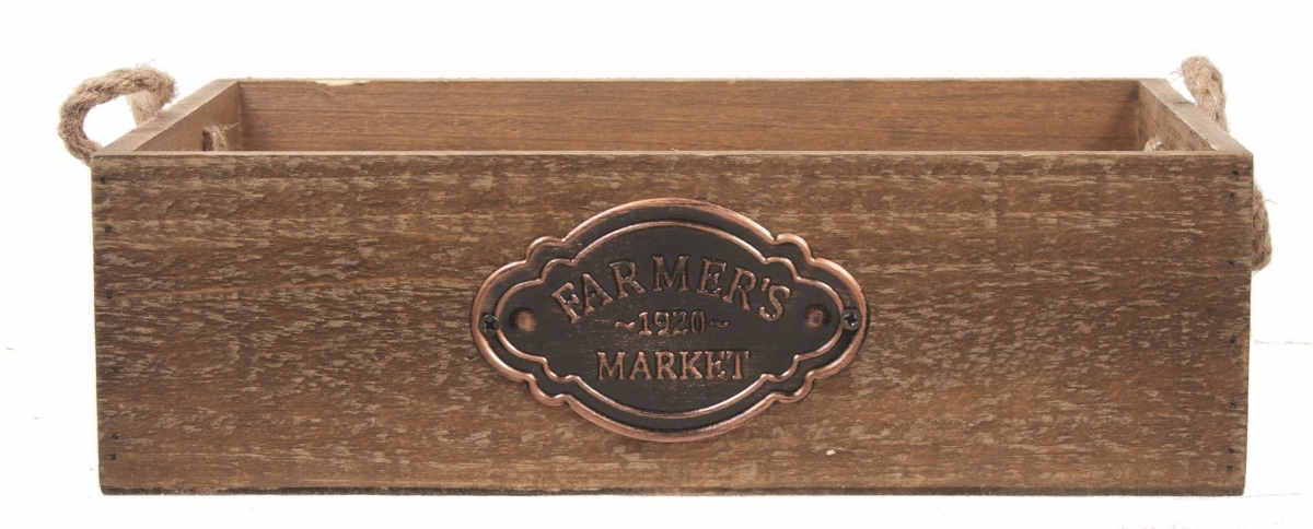 Picture of 212 Main AI-2243FMC Farmers Market Sign on Brown Wood Box Planter