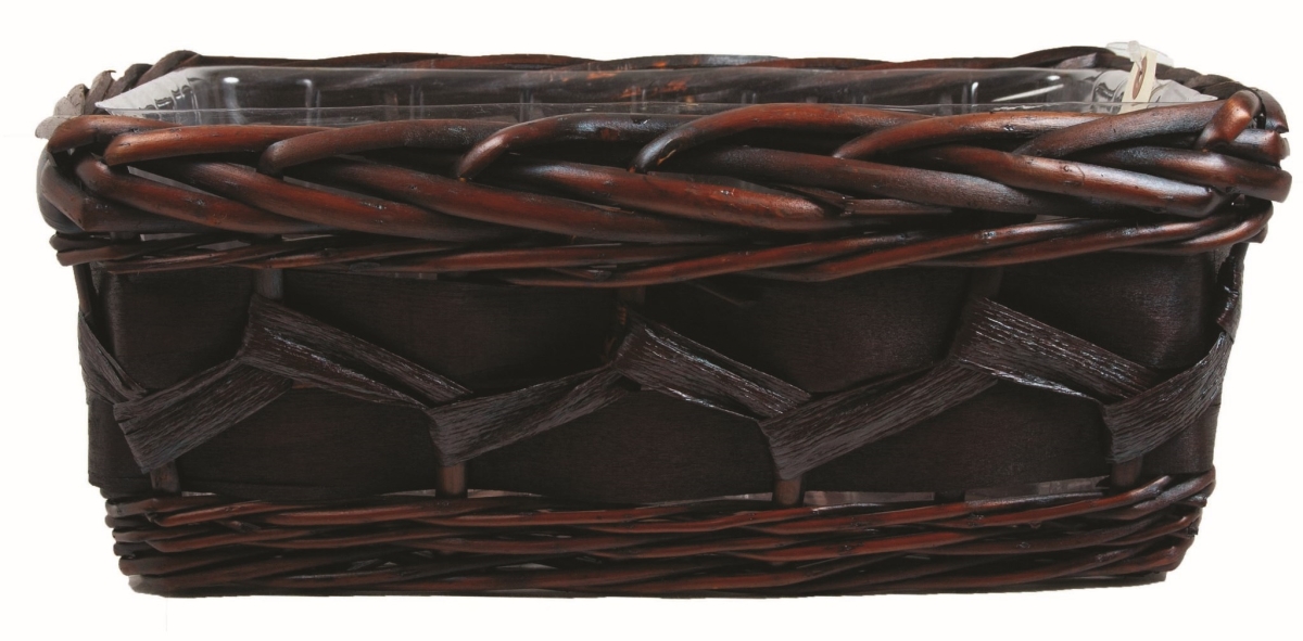 Mahogany Wicker Planter