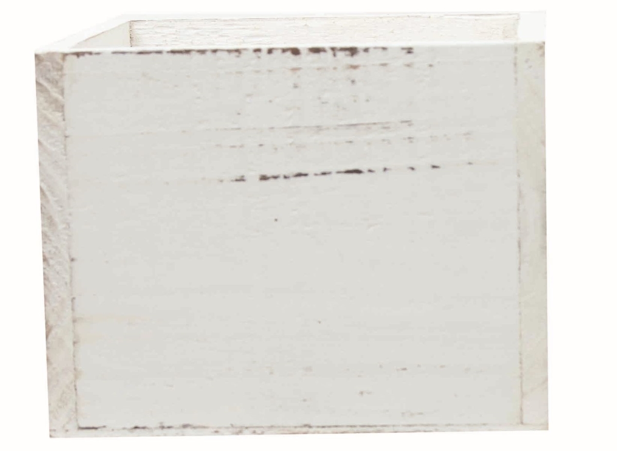 Square Distressed White Planter