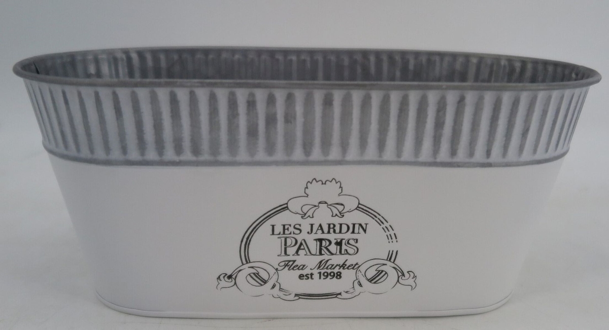 Picture of 212 Main AI-GA3405-422 Gray Ribbed with White Base Les Jardin Paris Planter