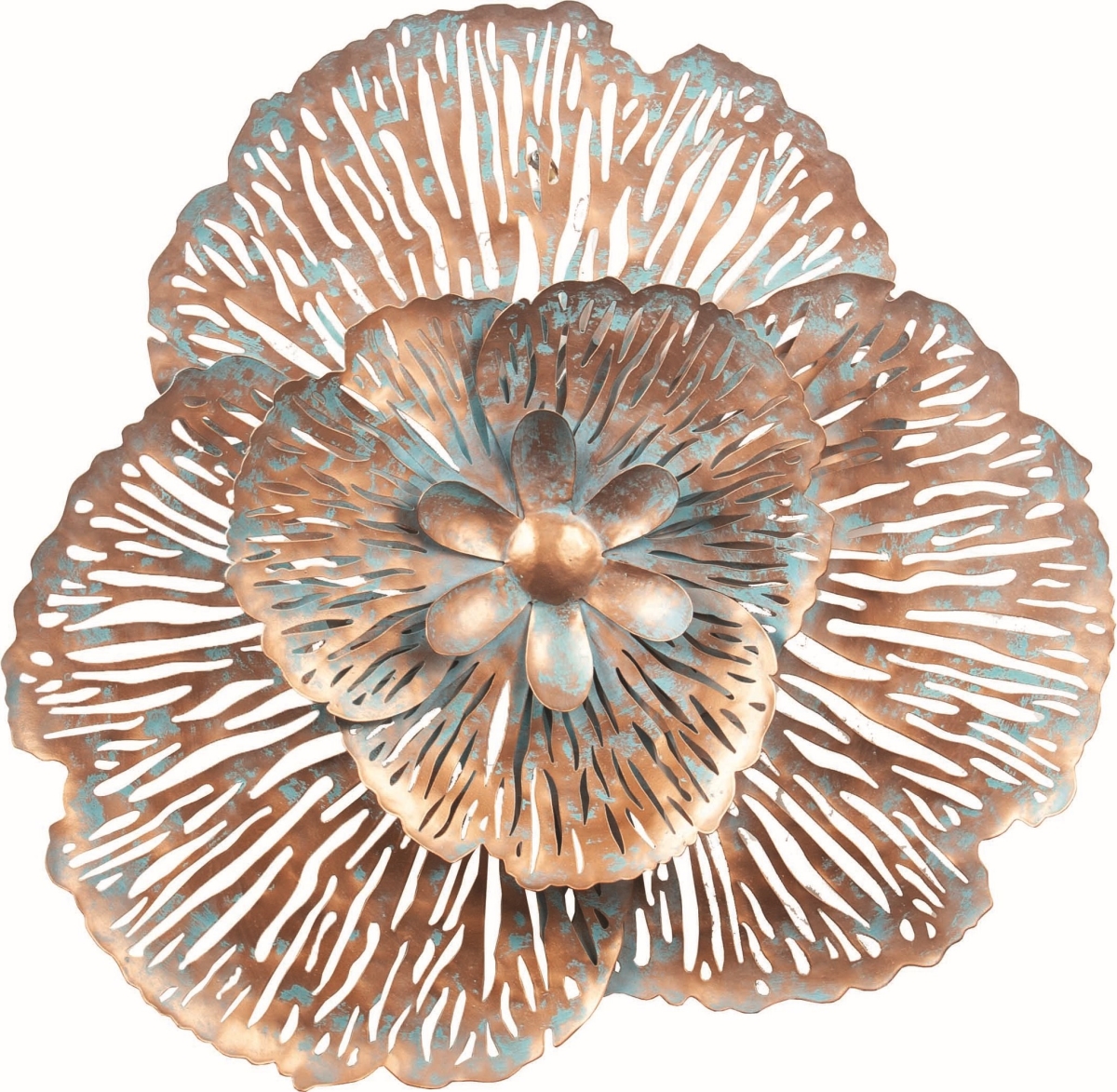 Bronze & Verdigris Flower Wall Decor