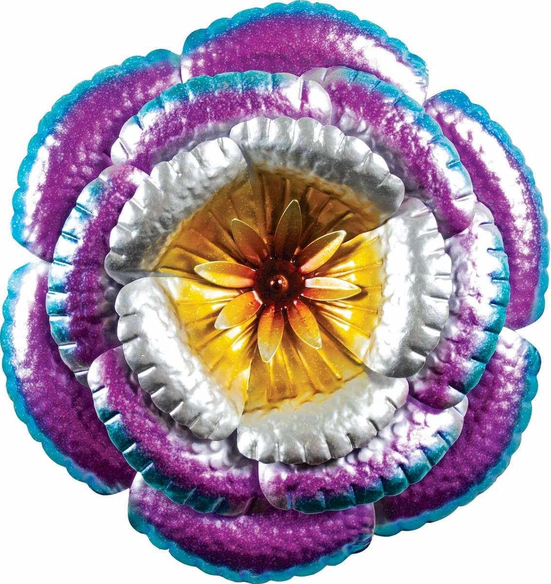 A Multi Color Metal Flower Wall Decor