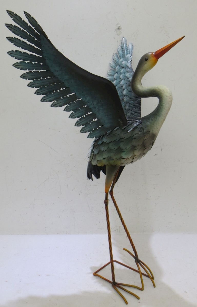 Picture of 212 Main AI-GG9449 Metal Heron with Wings Spread Garden Sculpture