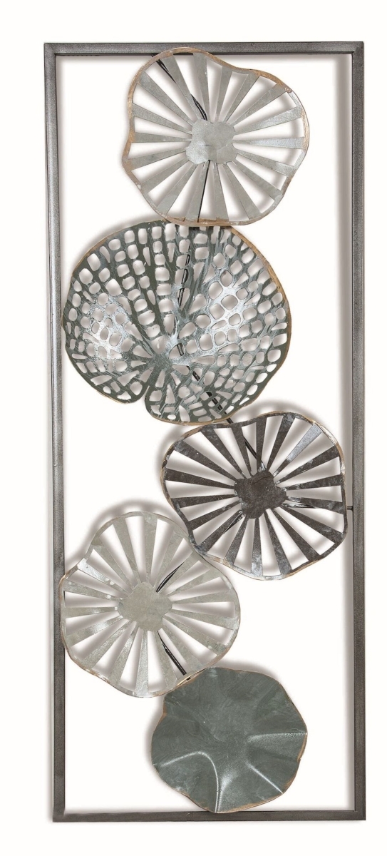 Silver Leaves in Metal Frame Wall Decor